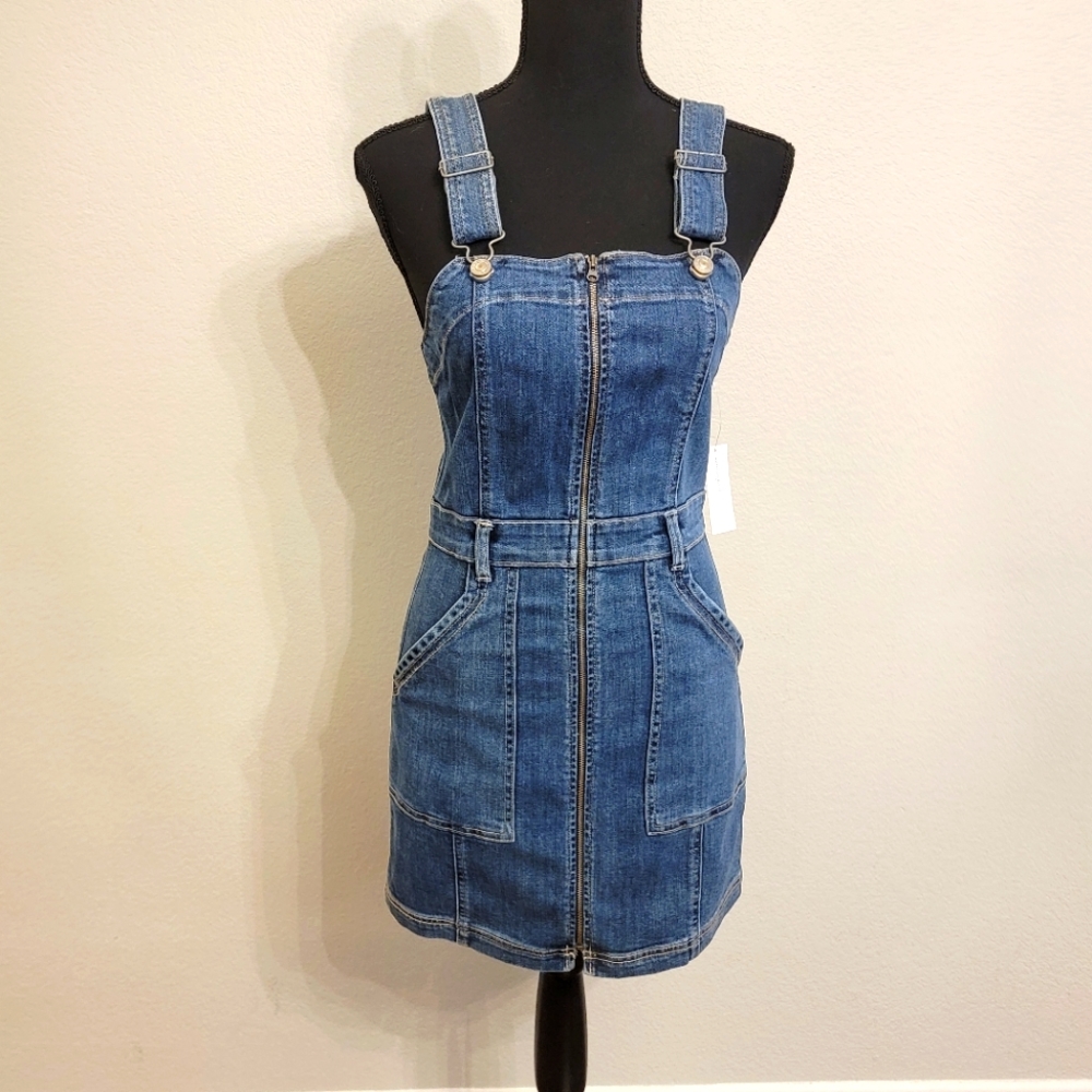 American Eagle outfitters Denim Jumper Dress With zip front
